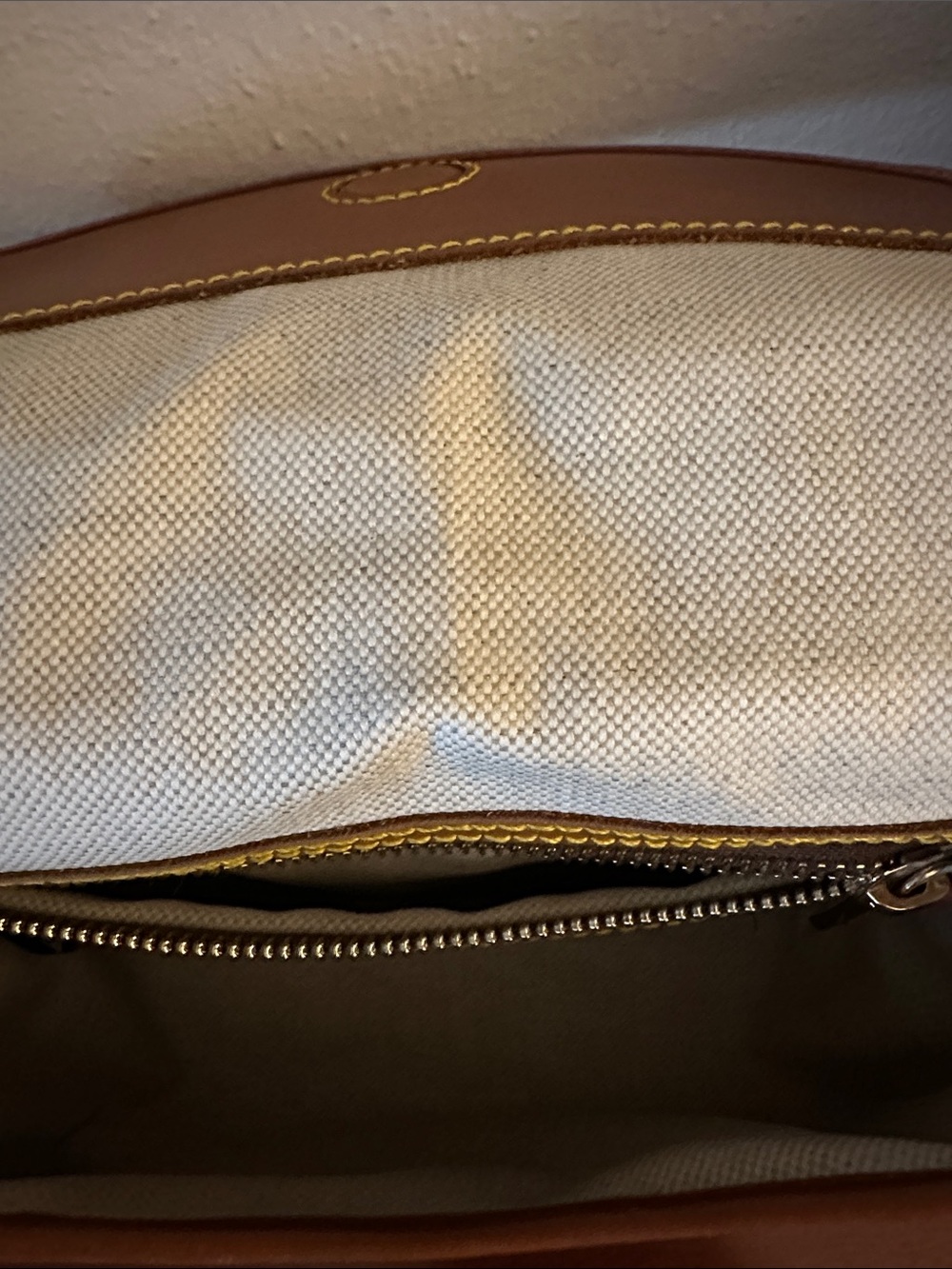 Dooney & Bourke Beige and Tan Pebbled Leather Crossbody Bag - Picture 7 of 10